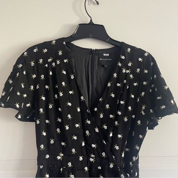 Jill Stuart Womens Floral Short Sleeve V Neck Mini Sheath Dress 22775 - Picture 8 of 14